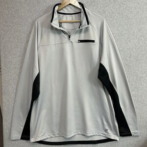 FILA Quarter Zip Long Sleeve Pullover Gray Black Performance Athletic Mens XXL